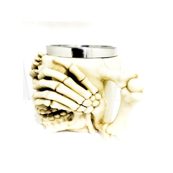 Imagem de Caneca Caveira Inox Cerveja Chopp Mug Skull Não Vejo Cega