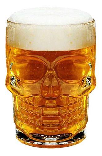 Imagem de Caneca Caveira Rock Chopp Cerveja Vidro 510ml Grande