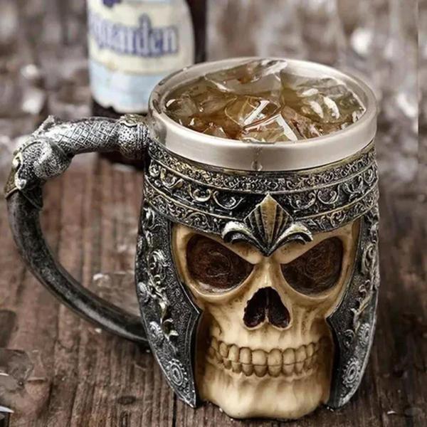 Imagem de Caneca Caveira Viking Copo Choop Cerveja Crânio Rock Festa