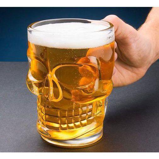 Imagem de Caneca Caveira Viking, Rock Chopp Cerveja em Vidro Transparente 365ML SUPER RESISTENTE