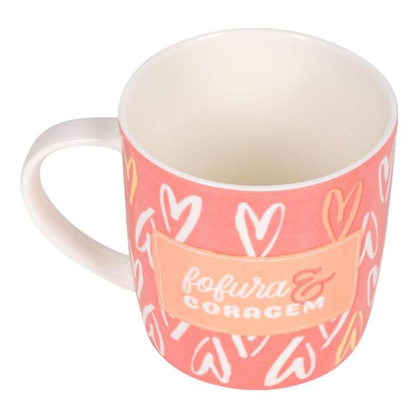 Imagem de Caneca ceramica 400ml frase fofura e coragem uatt