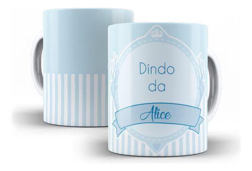 Imagem de Caneca Cerâmica Batizado Dindo Personalizado Nome Bebê 1451