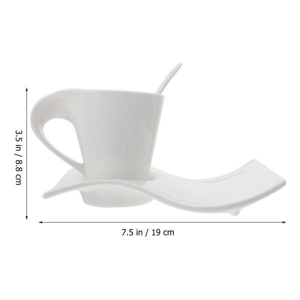 Imagem de Caneca cerâmica de café com leite e chá com pires Wokex White