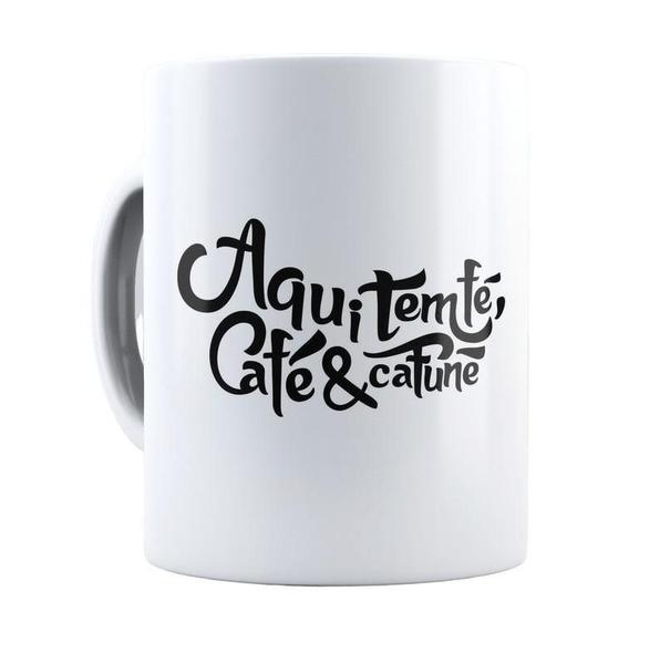 Imagem de Caneca Cerâmica Frase Café E Cafuné