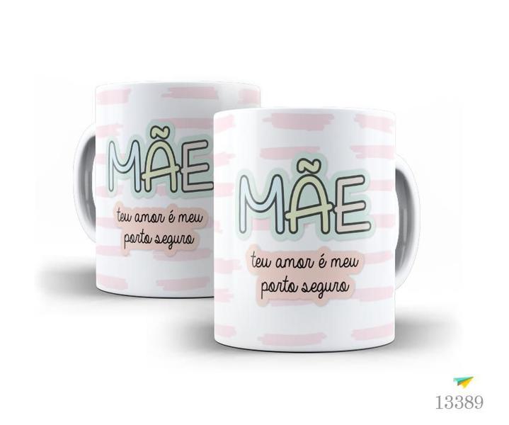 Imagem de Caneca Cerâmica Mãe de Coração Porto Seguro Presente 13389