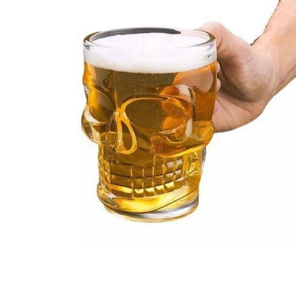 Imagem de Caneca Cerveja Copo Caveira Personalizado Transp Chopp 510ml - Brasfoot