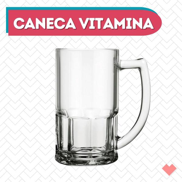 Imagem de Caneca Cerveja Modelo Vitamnina Com Alça 320ML Resistente 2 UN