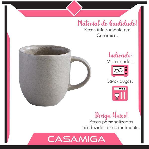 Imagem de Caneca Chá Cerâmica 397Ml Concreto Cinza