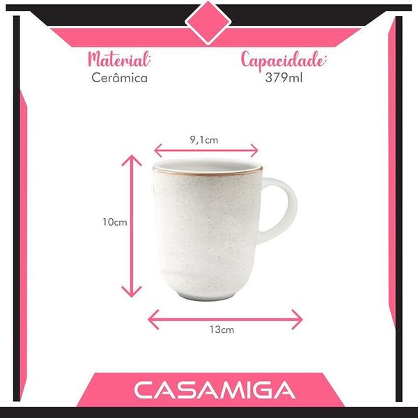 Imagem de Caneca Chá Cerâmica Caoba 379Ml Bege