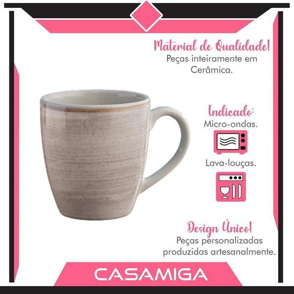 Imagem de Caneca Chá Cerâmica Caoba 379Ml Cinza