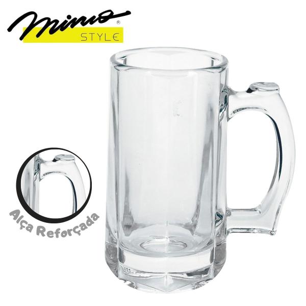 Imagem de Caneca Chopp 380ml de Vidro com Alça Reforçada Mimo Style