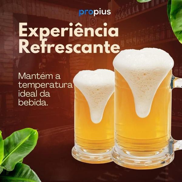 Imagem de Caneca Chopp 380Ml Vidro Copo Cerveja Transparente Zero Grau