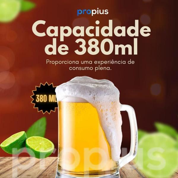 Imagem de Caneca Chopp 380Ml Vidro Copo Cerveja Transparente Zero Grau