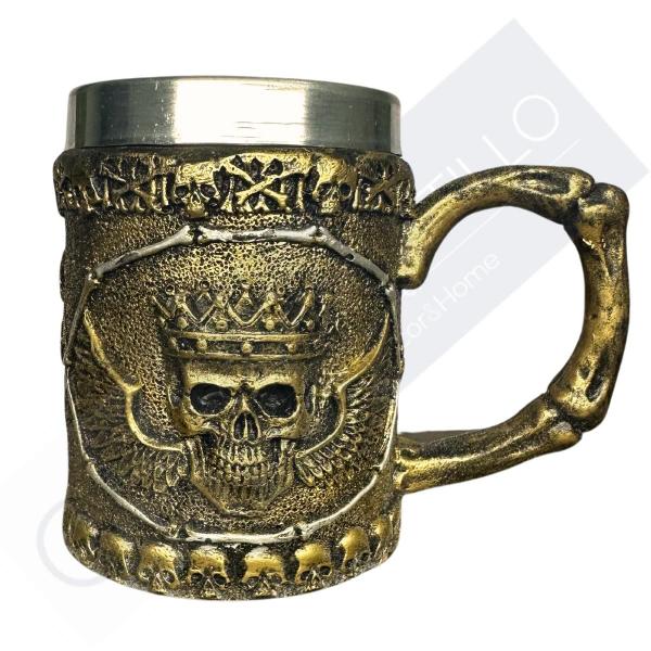 Imagem de Caneca Chopp Cerveja Caveira Coroa Decoração Casa Bar