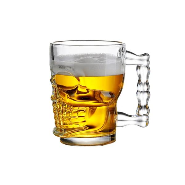 Imagem de Caneca Chopp De Vidro 510ml Caveira Skull Bar Restaurante Cerveja Design Sofisticado Versátil