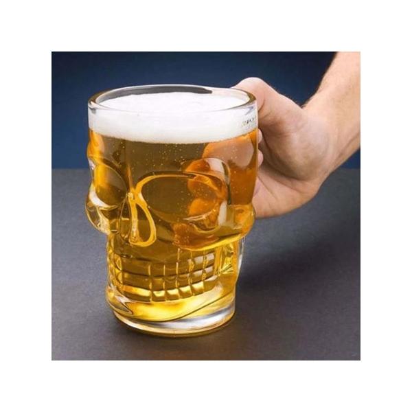 Imagem de Caneca Chopp e Cerveja Caveira Rock Lyor 510 ml Transparente