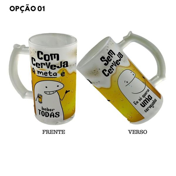 Imagem de Caneca Chopp Jateada Flork Com Cerveja e Sem Cerveja