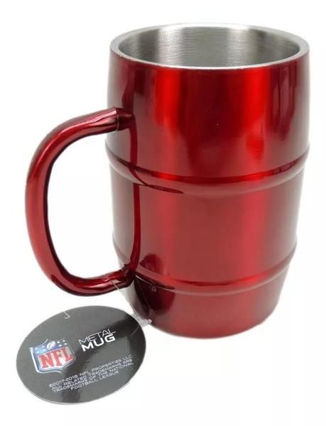 Imagem de Caneca Chopp NFL Vermelha Aço Inox Barril 500ML Metal Mug