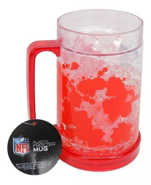 Imagem de Caneca Chopp Nfl Vermelha Gel Congelante Térmico 490Ml