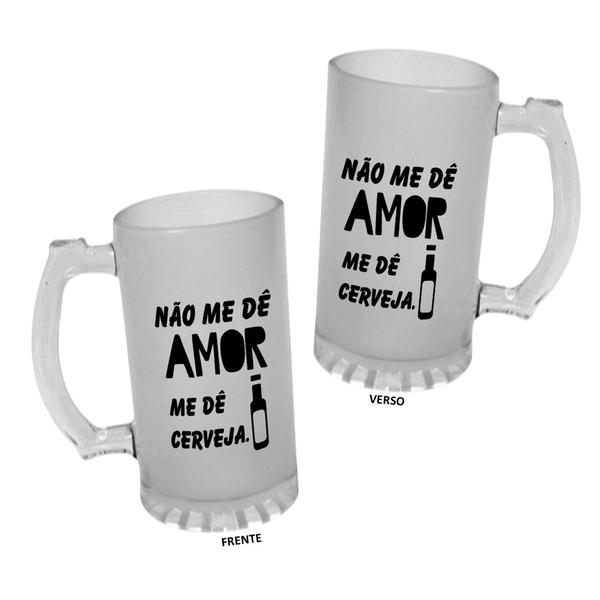 Imagem de Caneca Chopp Vidro 475ml Não me dê amor, me dê cerveja