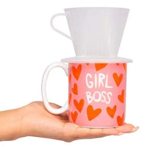 Imagem de Caneca cilindrica com coador - love canecas girl boss - uatt