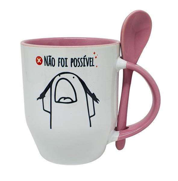 Imagem de Caneca Colher Rosa Flork Bentô Instalando Paciência