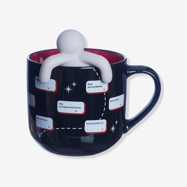 Imagem de Caneca com Infusor Boneco Chá Quente 350ml