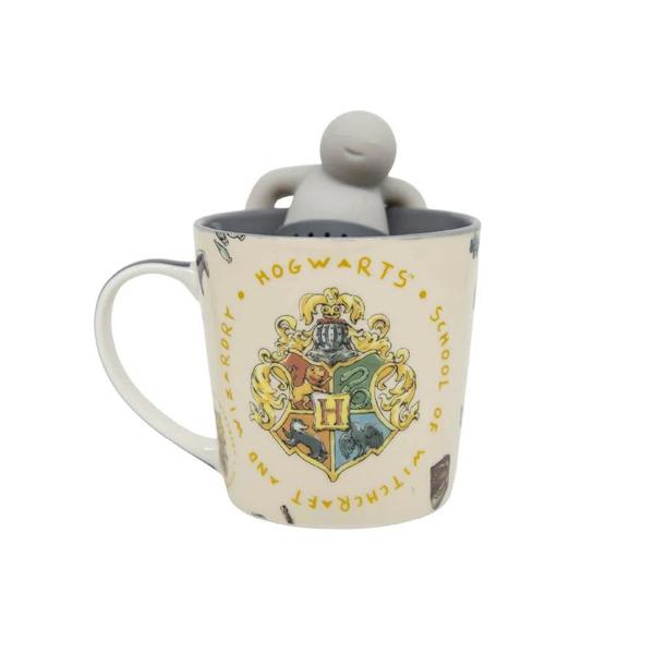 Imagem de Caneca com Infusor Chá 350ml Hogwarts Icones Original Cerâmica