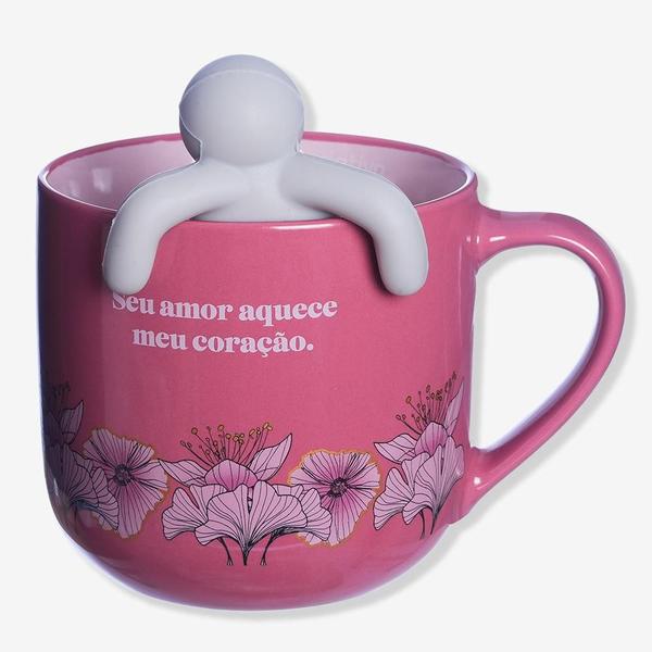 Imagem de Caneca com infusor mãe floral