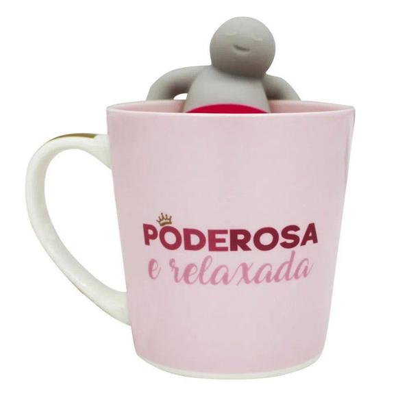 caneca com infusor para chá Poderosa 350ml - Zona Criativa Imagem de caneca com infusor para chá Poderosa 350ml - Zona Criativa