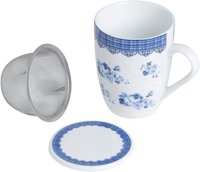 Imagem de Caneca com Tampa e Filtro de Porcelana Grécia 