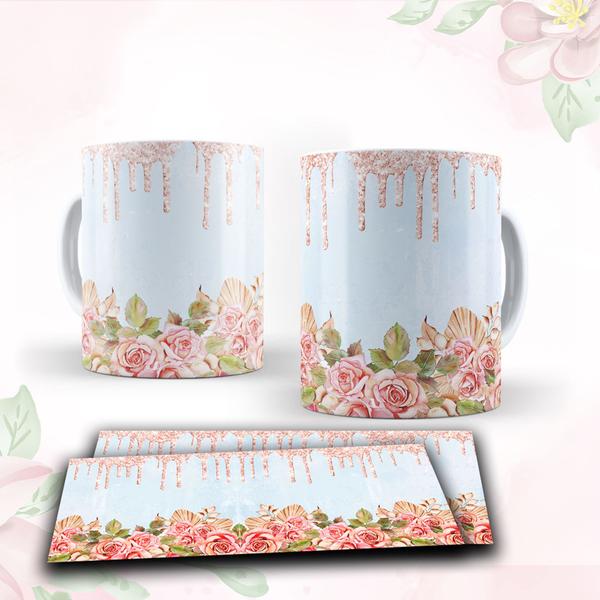 Imagem de Caneca com tema floral