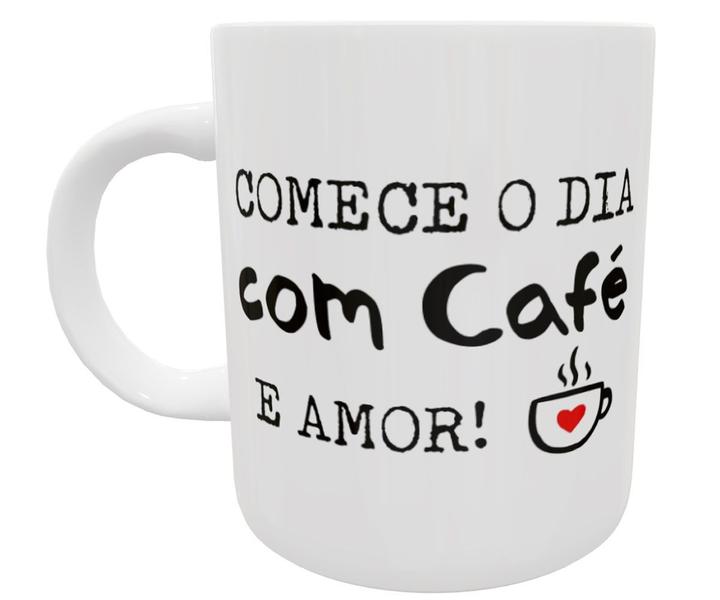 Imagem de Caneca comece o dia com café e amor presente fofo