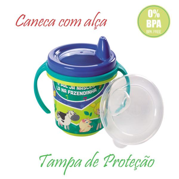 Imagem de Caneca Copinho Infantil com Alça e Proteção para Bico 330 ml Disney Mickey Minnie Mundo Bita Patrulha Canina Batman Plasútil