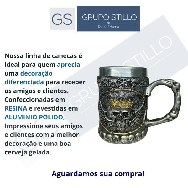 Imagem de Caneca Copo de Chopp Cerveja Caveira Coroa 300 ML