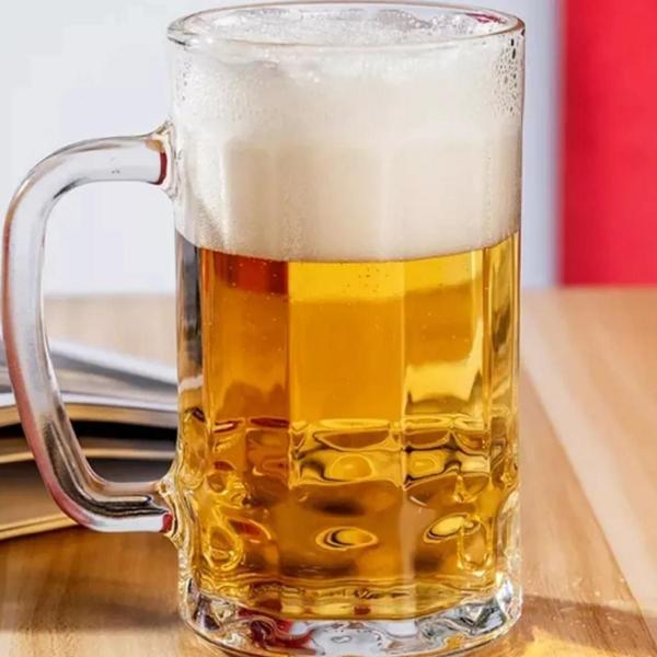 Imagem de Caneca Copo de Chopp Cerveja de Vidro 390ml Bar Resistente