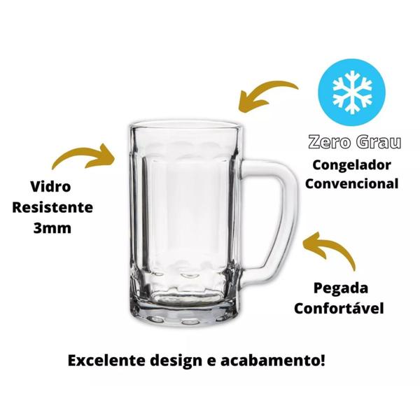 Imagem de Caneca Copo De Chopp Cerveja De Vidro 390Ml Bar Resistente