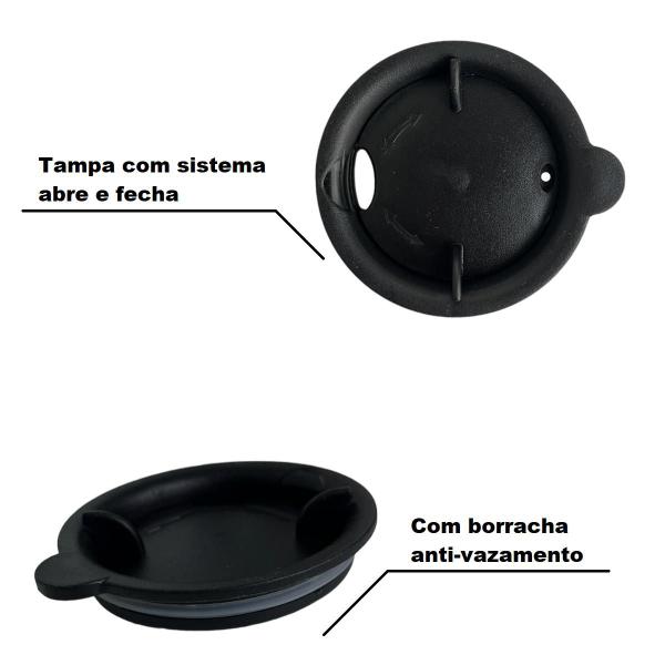 Imagem de Caneca Copo Mixer Isotérmica Dupla Parede Com Tampa 400mL