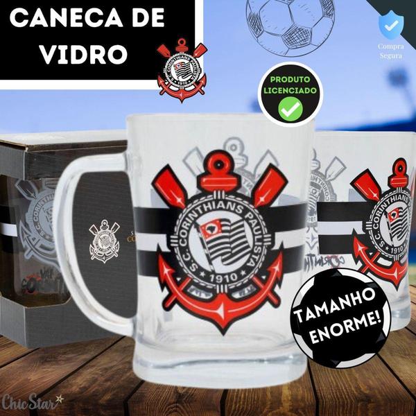 Imagem de Caneca Corinthians Personalizada 650ml Grande Vidro de Alta Qualidade Cerveja Bebidas Geladas Produt