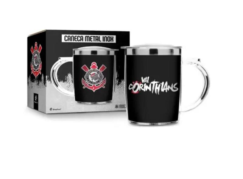 Imagem de Caneca Corinthians Térmica Inox Oficial Com Tampa 450ml