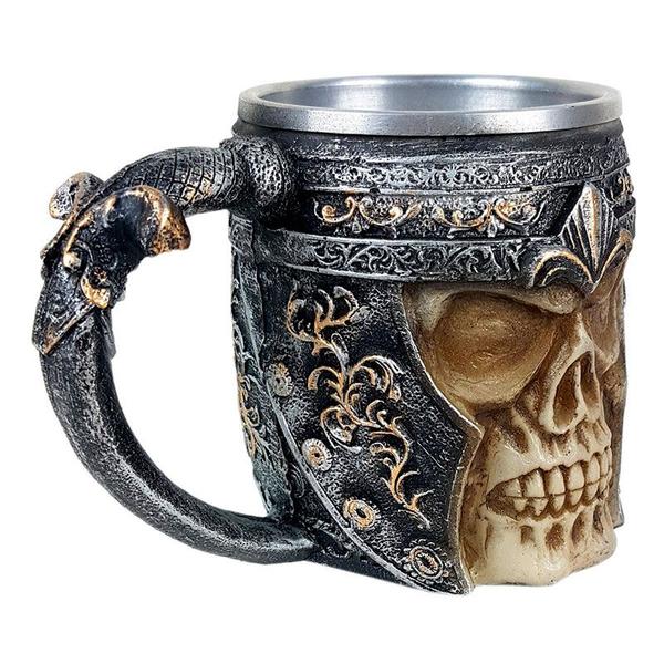 Imagem de Caneca Cranio Caveira Medieval Decorativo Resina