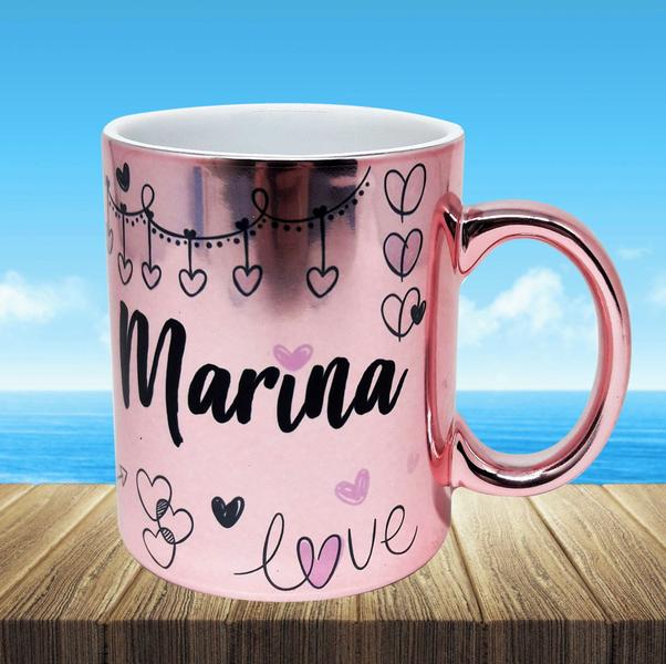 Imagem de Caneca Cromada Rose Personalizado para Corações Amor