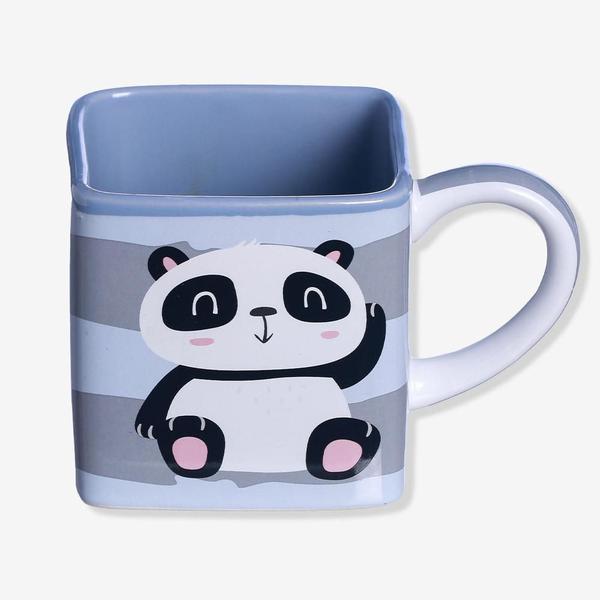 Imagem de Caneca Cubo Quadrada Panda Bambu Bichinho Fofinho Fofo Café