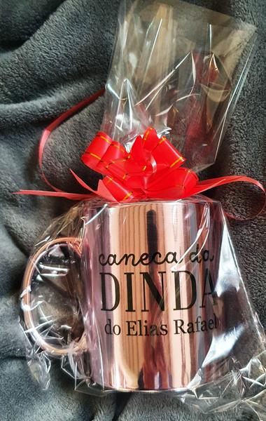 Imagem de Caneca da Dinda Madrinha Cromada Rose Presente Personalizado