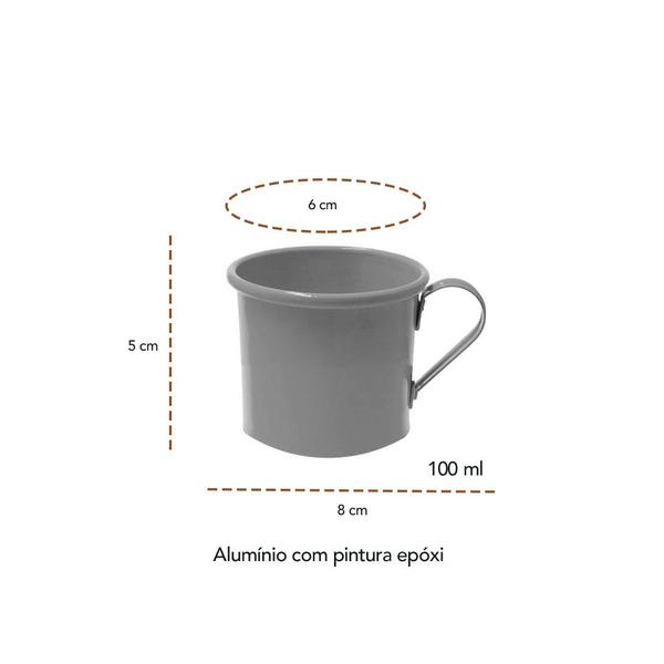 Imagem de Caneca de Aluminio Laranja Mini Xicara Cafe Retro 100ml