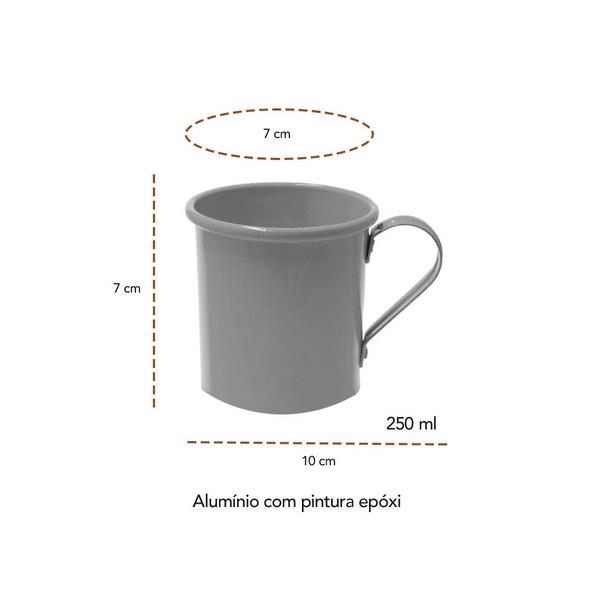 Imagem de Caneca de Aluminio Vermelha Cafe Drink Cappucino Retro 250ml