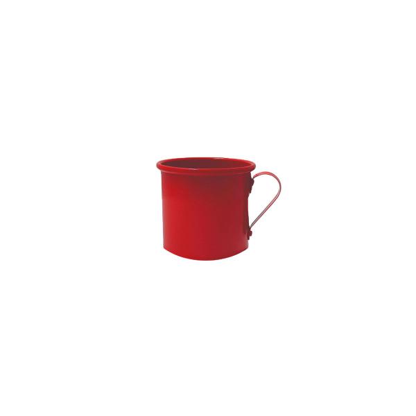 Imagem de Caneca de Aluminio Vermelha Mini Xicara Cafe Retro 100ml