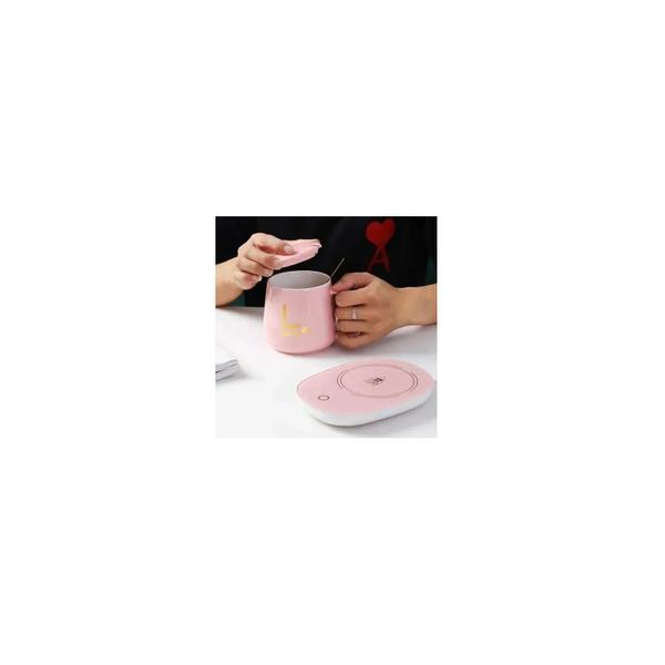 Imagem de Caneca de aquecimento elétrico 350mL 55 C de temperatura constante rosa