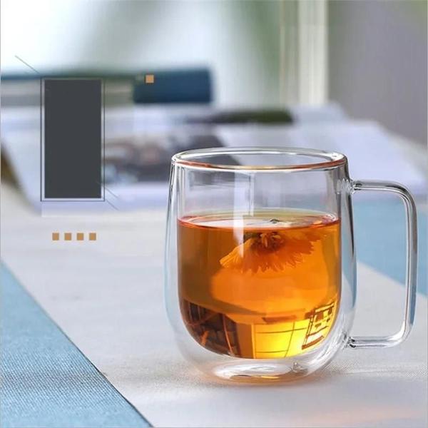 Imagem de Caneca de Café de Vidro Borosilicato - Parede Dupla, Resistente ao Calor (150-350ml)