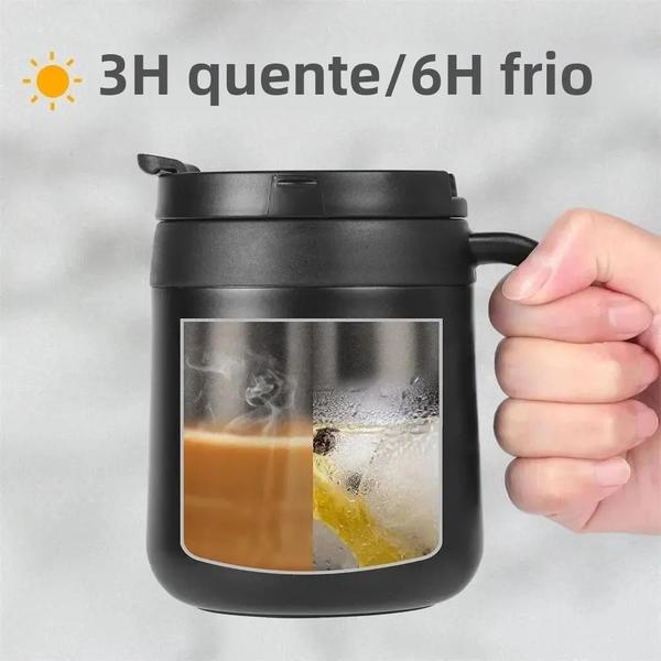 Imagem de Caneca de Café Isolada com Alça - Copo de Aço Inoxidável 350ml/500ml